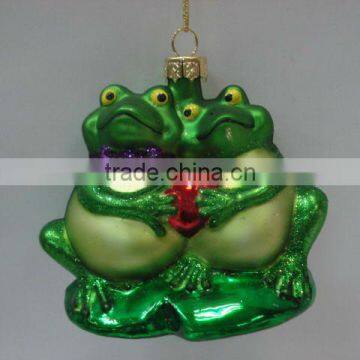 Christmas decoration - glass frog ornaments