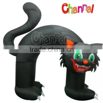 Halloween Decoration Inflatable Black Cat Lighted Monster Cat Archway Decor Party