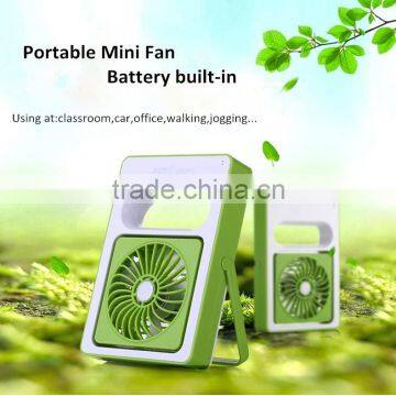 Summer Hot Sale Students Portable Mini Fan Built In Rechargeable Battery Table USB Fan