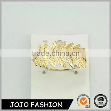 Gold plated girls fashion european leaves alloy metal bangles                        
                                                                                Supplier's Choice