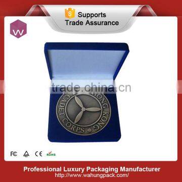 Stylish Flocking Gift Medal Packaging Box/Metal Coin Collection Wholesale