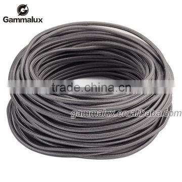 New DesignColourful Fabric Cord,Bright Gray Fabric Textile Power Cord Round