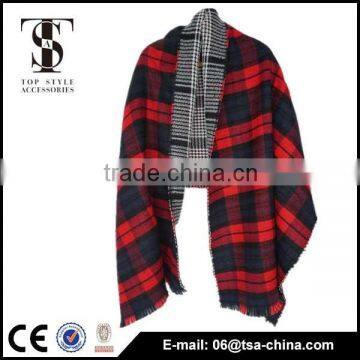 2015 hot fashion Custom woven acrylic reversible scarf