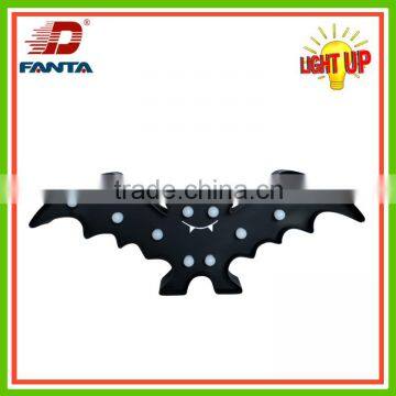 Spooky Halloween metal bat spreading wings with LED light