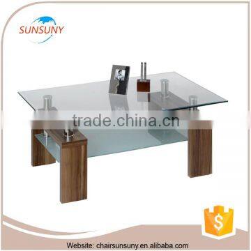 Free sample avaliable glass square coffee table