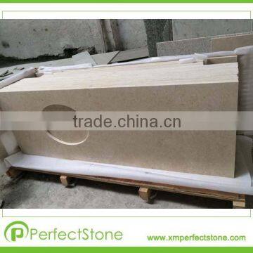 Hot Sale Popular Standard Light Beige Marble Vanity Top Countertop made by factory