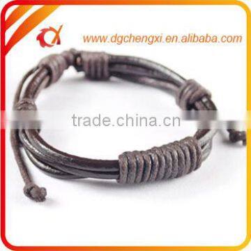 Promotion cheap leather bracelet cool boys and girls wristbands