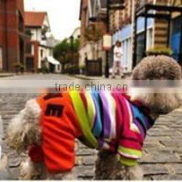 Fashion design spring rainbow stripe cute dog clothes