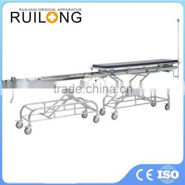 Manual Stainless Steel Metal Hospital Patient Transfer Trolley