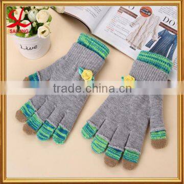 Jacquard Style Gloves Striped Touch Screen Gloves For Smart Phones Softextile Glove photo-2