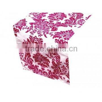 Beautiful damask table runner flocking table runner taffeta runner