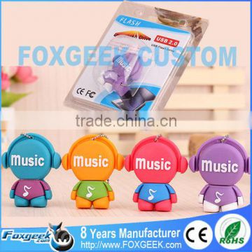 Music Doll Themed Novelty Shape PVC Usb Flash Drive Thousands Models ,Custom Stylish OEM Promotional Gift Memory Stick