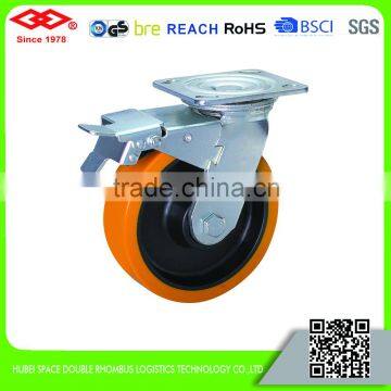 100mm-200mm Heavy Duty Polyurethane Casters With Nylon Center photo-3