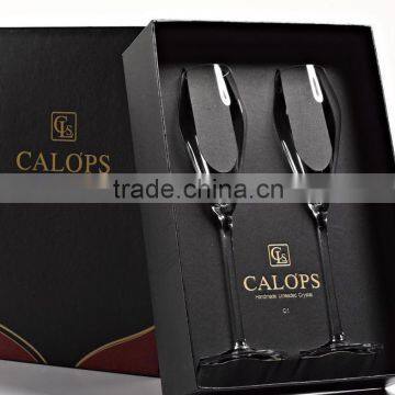Luxury Black paper cardboard champagne flute gift box wholesale in Guangzhou