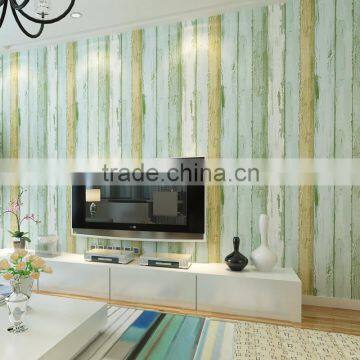 3D wooden wallpaper chromatic wallpaper for world retailer