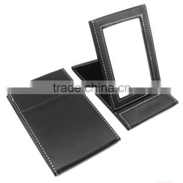 promotional leather protable makeup mirror