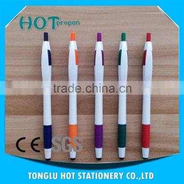 Promotion Click Action Screen Touch Ball Pen With Soft Grip, White Barrel Pen photo-4