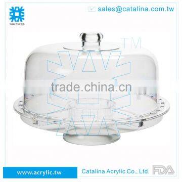 Luxury Acrylic Plastic Banquet Wedding Cake Dessert Fruit Tray With Lid