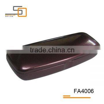 High-quality Purple shinning PU leather iron eyewear frame optical cases