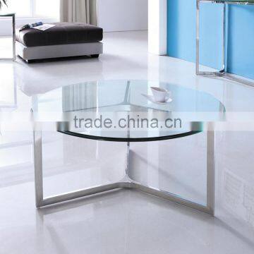 Round glass coffee table