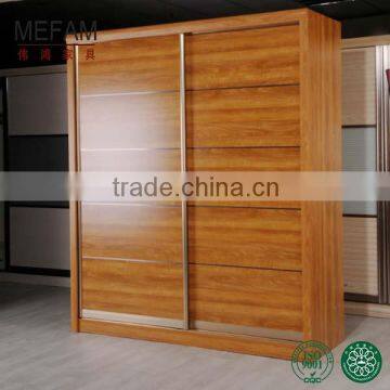 Easy to clean and assembled mdf panel material sliding door wardrobe bedroom design