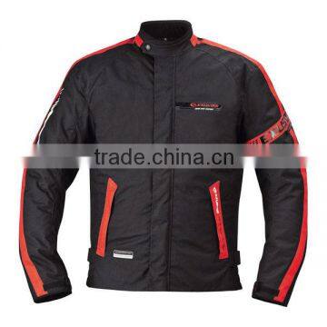 Waterproof, removable protectors and inner motorcycle black jacket