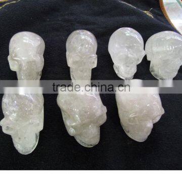 High Quality Clear Quartz Crystal Human Skull Carving Factory Outlet photo-4