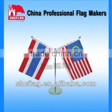 National Polyester Desk Flag With Metal stand