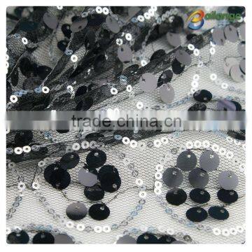 2016 high quality beaded sequins decorative sequin tulle fabric