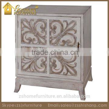 2016 New Stylish Antique White Solid Wood Corner Cabinet