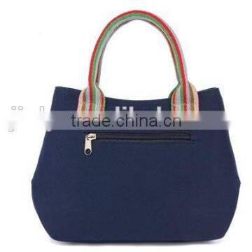 New design fashion leisure canvas shopping handbag for lady