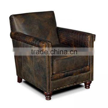 Single Seater Retro Vintage Leather Sofa Armchair, Leather Lounge Chair Single Seater Sofa