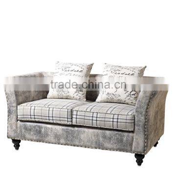Simple home furniture modern fabric design of two seaters sofa.