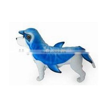 cute blue dolphin plush pet cosplay costume plush dog coat cat clothes plush dog costume pet coat plush blue dolphin pet coat