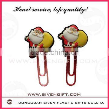 lovely Santa Claus shape soft pvc book clip for promotion gift