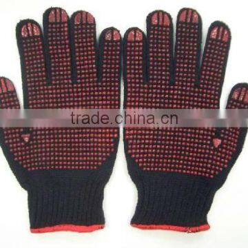 cotton gloves with pvc dots/cotton&polyester glove/cheap cotton pvc dots glove