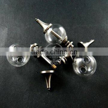 20mm Glass Ball in Antiqued Silver Plated Brass Vial Pendant DIY Glass Dome Bottle Charm Supplies 1830055