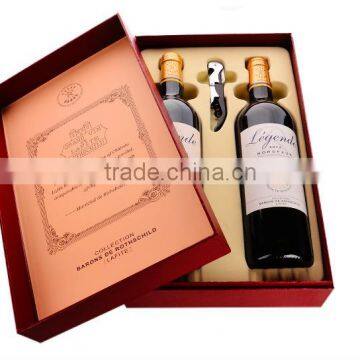 Famous Brands Customized Paper Wine Box High Quality Two Bottles Gift Boxes