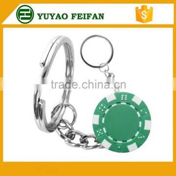 custom plastic poker chips key chain metal chain