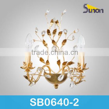 2 light wrough iron gold indoor glass wall lamp(SB0640-2)