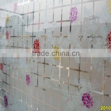 4-12mm acid etched glass with designs