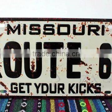 route 66 vintage license plate