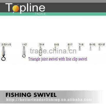 fishing rolling triangle joint swivel with line clip swivel,fising accessories