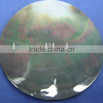 round cut black mother of pearl shell blank