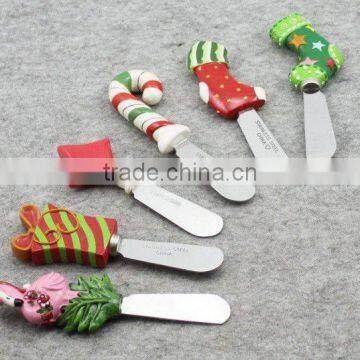 christmas design loverly polyresin butter knife