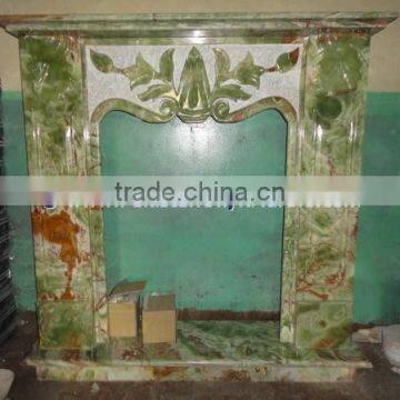 MODERN DESIGN AFGHAN GREEN JADE ONYX FIREPLACES photo-5