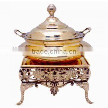 Food Warmer Chaffing Dish/Indian Brass Chafing Dish/copper Chafing Dish
