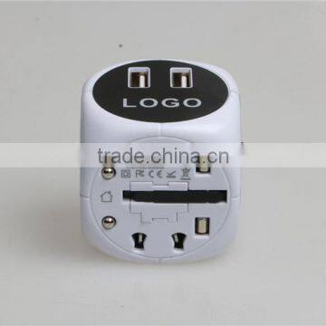Newest Travel Adapter Universal Plug to American Power Adapter With double USB port 250V 2500Ma Universal Travel