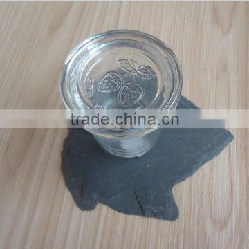 irregular leaf shape black rough edge slate coaster with