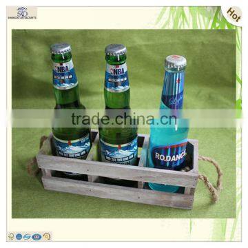 Wholesale 3 Compartments Double String Handle Wooden Wine Crates photo-6